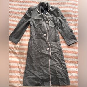 Gray Long Coat with quirky offset buttons